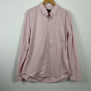 Bonobos Pink Checkered Gingham Slim Fit Button Down Shirt Size XL